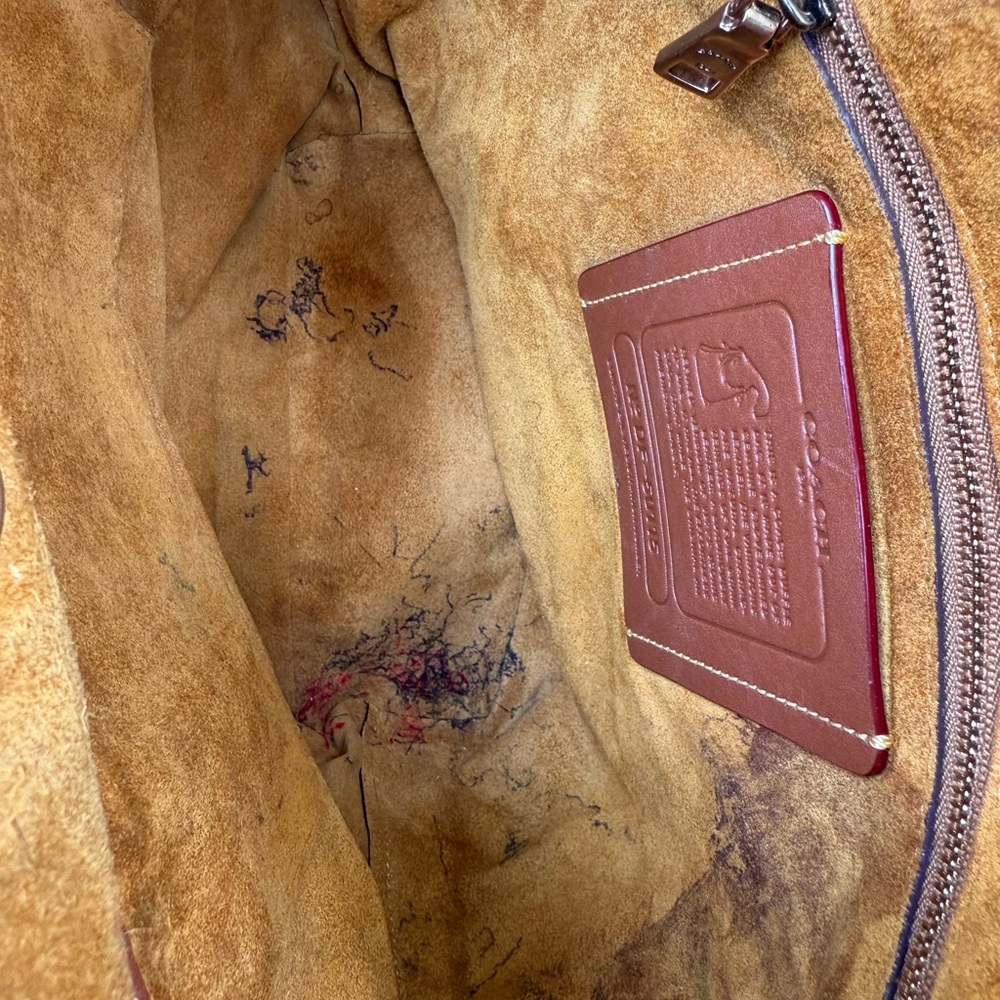 Coach Pebbled Leather Duffle Shoulder Bag 50115 Twist Lock Blue Hobo Crossbody L - Picture 12 of 13